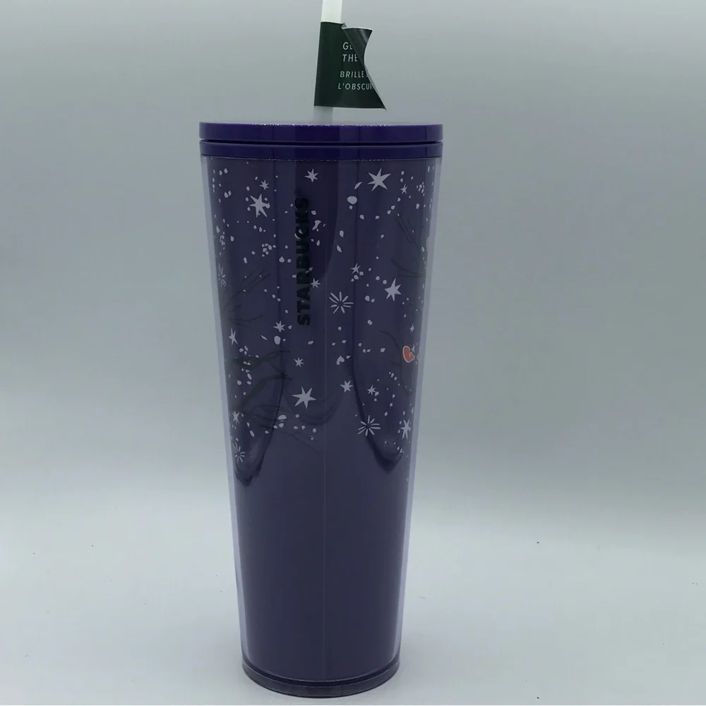 Starbucks 2022 Holiday Purple‎ Preying Eyes Glow in Dark 24oz Tumbler Halloween